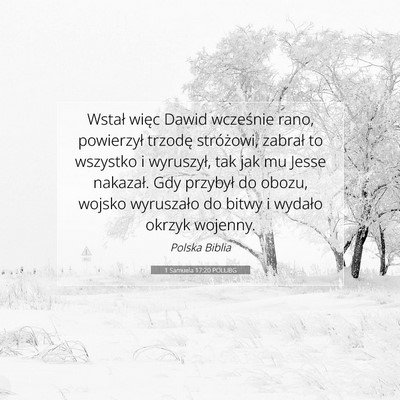 1 Samuela 17:20 POLUBG Obraz Wersetu Biblijnego