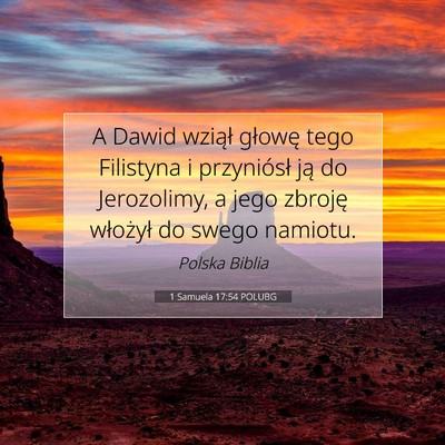 1 Samuela 17:54 POLUBG Obraz Wersetu Biblijnego