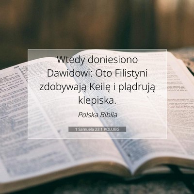 1 Samuela 23:1 POLUBG Obraz Wersetu Biblijnego