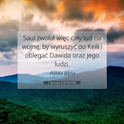 1 Samuela 23:8 POLUBG Obraz Wersetu Biblijnego