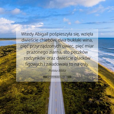 1 Samuela 25:18 POLUBG Obraz Wersetu Biblijnego