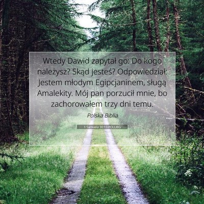 1 Samuela 30:13 POLUBG Obraz Wersetu Biblijnego