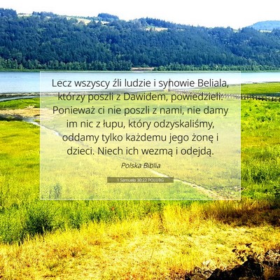 1 Samuela 30:22 POLUBG Obraz Wersetu Biblijnego