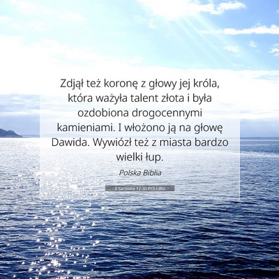 2 Samuela 12:30 POLUBG Obraz Wersetu Biblijnego