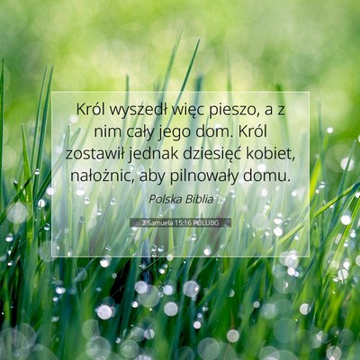 2 Samuela 15:16 POLUBG Obraz Wersetu Biblijnego