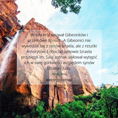 2 Samuela 21:2 POLUBG Obraz Wersetu Biblijnego