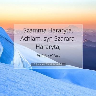 2 Samuela 23:33 POLUBG Obraz Wersetu Biblijnego