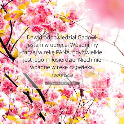 2 Samuela 24:14 POLUBG Obraz Wersetu Biblijnego