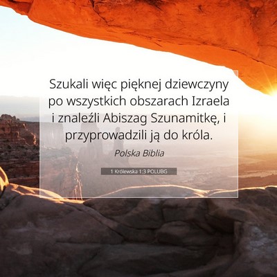 1 Królewska 1:3 POLUBG Obraz Wersetu Biblijnego