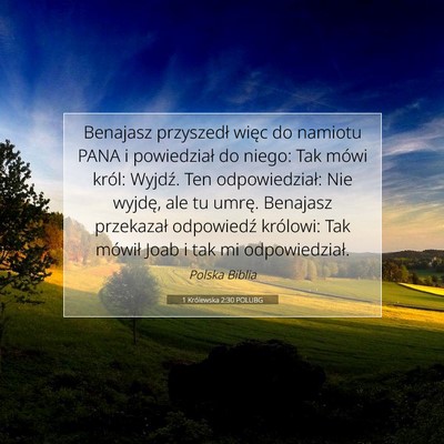 1 Królewska 2:30 POLUBG Obraz Wersetu Biblijnego