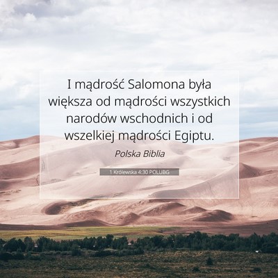 1 Królewska 4:30 POLUBG Obraz Wersetu Biblijnego