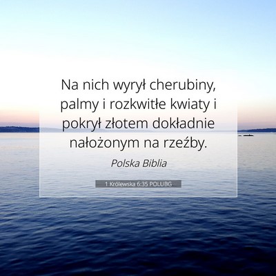 1 Królewska 6:35 POLUBG Obraz Wersetu Biblijnego