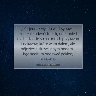 1 Królewska 9:6 POLUBG Obraz Wersetu Biblijnego