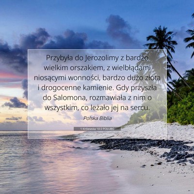 1 Królewska 10:2 POLUBG Obraz Wersetu Biblijnego
