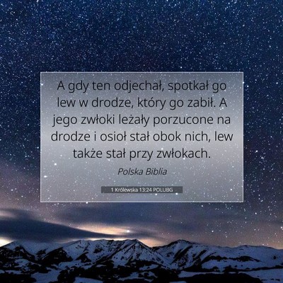 1 Królewska 13:24 POLUBG Obraz Wersetu Biblijnego