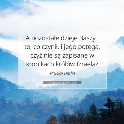 1 Królewska 16:5 POLUBG Obraz Wersetu Biblijnego