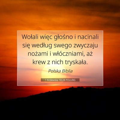 1 Królewska 18:28 POLUBG Obraz Wersetu Biblijnego