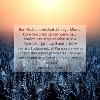 1 Królewska 20:34 POLUBG Obraz Wersetu Biblijnego