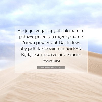 2 Królewska 4:43 POLUBG Obraz Wersetu Biblijnego