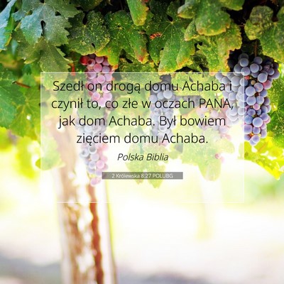 2 Królewska 8:27 POLUBG Obraz Wersetu Biblijnego