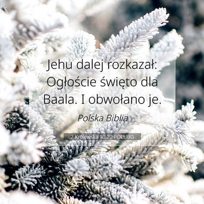 2 Królewska 10:20 POLUBG Obraz Wersetu Biblijnego