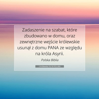 2 Królewska 16:18 POLUBG Obraz Wersetu Biblijnego