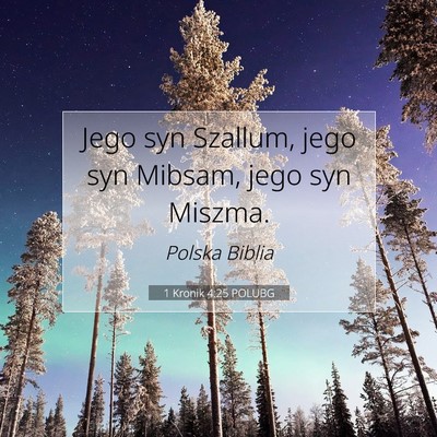 1 Kronik 4:25 Werset Biblijny Wyjaśniony