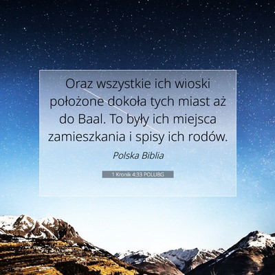 1 Kronik 4:33 POLUBG Obraz Wersetu Biblijnego