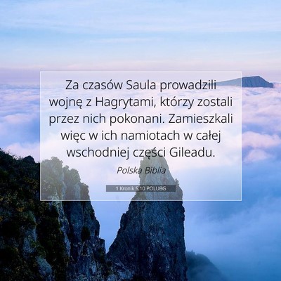 1 Kronik 5:10 POLUBG Obraz Wersetu Biblijnego