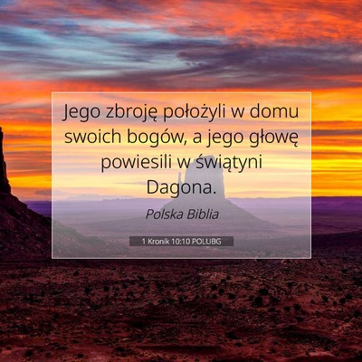 1 Kronik 10:10 POLUBG Obraz Wersetu Biblijnego