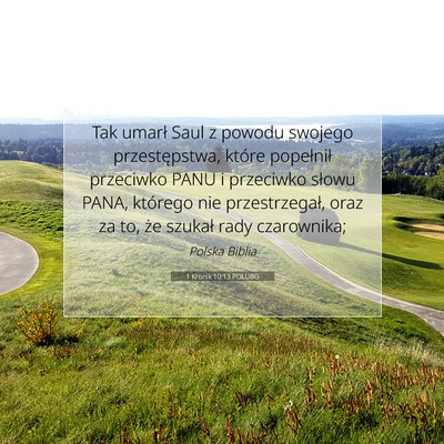 1 Kronik 10:13 POLUBG Obraz Wersetu Biblijnego