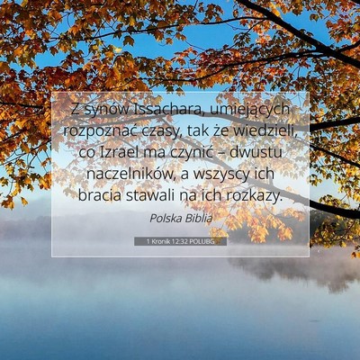 1 Kronik 12:32 POLUBG Obraz Wersetu Biblijnego