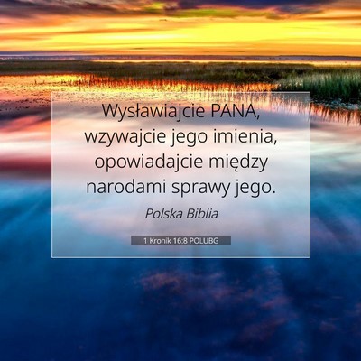 1 Kronik 16:8 POLUBG Obraz Wersetu Biblijnego