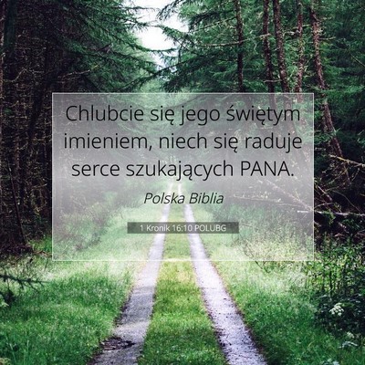 1 Kronik 16:10 POLUBG Obraz Wersetu Biblijnego