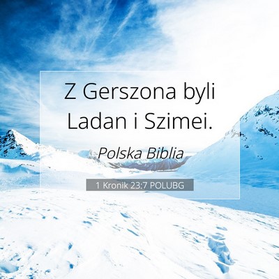 1 Kronik 23:7 POLUBG Obraz Wersetu Biblijnego