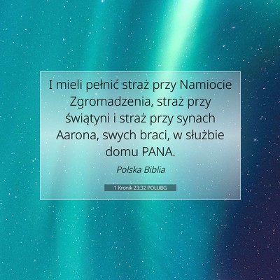 1 Kronik 23:32 POLUBG Obraz Wersetu Biblijnego