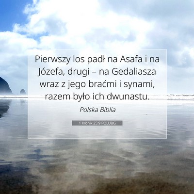 1 Kronik 25:9 POLUBG Obraz Wersetu Biblijnego