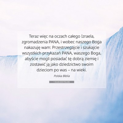1 Kronik 28:8 POLUBG Obraz Wersetu Biblijnego