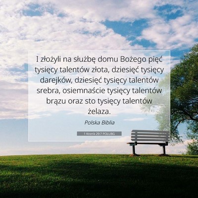 1 Kronik 29:7 POLUBG Obraz Wersetu Biblijnego