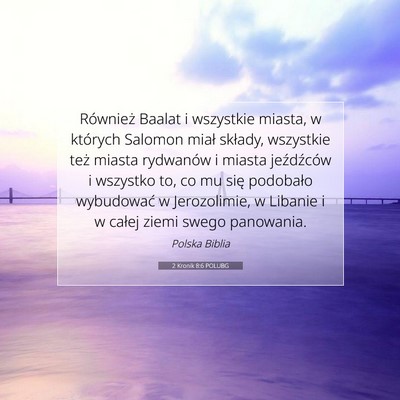 2 Kronik 8:6 POLUBG Obraz Wersetu Biblijnego