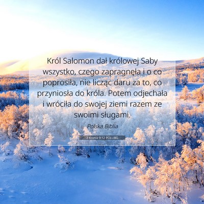 2 Kronik 9:12 Werset Biblijny Wyjaśniony