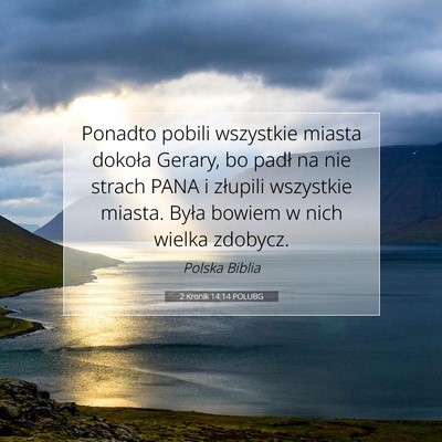2 Kronik 14:14 POLUBG Obraz Wersetu Biblijnego