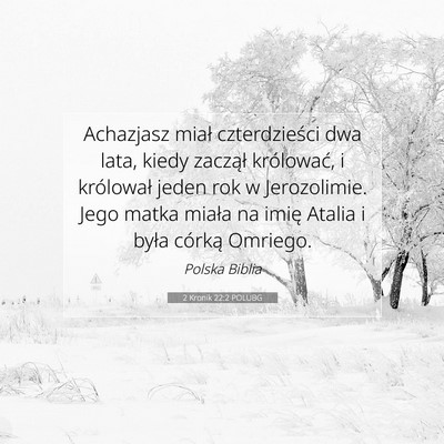 2 Kronik 22:2 POLUBG Obraz Wersetu Biblijnego