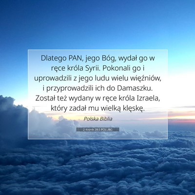 2 Kronik 28:5 POLUBG Obraz Wersetu Biblijnego