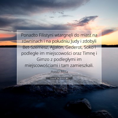2 Kronik 28:18 POLUBG Obraz Wersetu Biblijnego