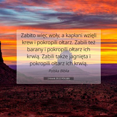 2 Kronik 29:22 POLUBG Obraz Wersetu Biblijnego
