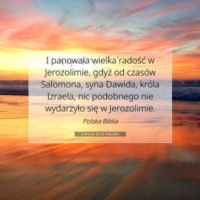 2 Kronik 30:26 POLUBG Obraz Wersetu Biblijnego