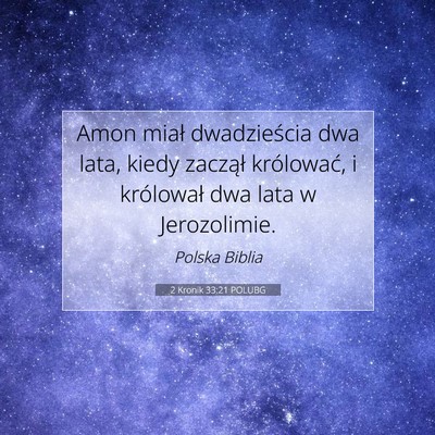 2 Kronik 33:21 POLUBG Obraz Wersetu Biblijnego