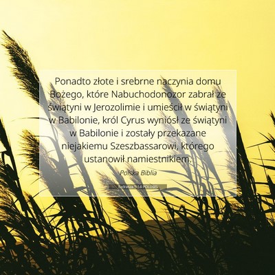 Ezdrasza 5:14 POLUBG Obraz Wersetu Biblijnego
