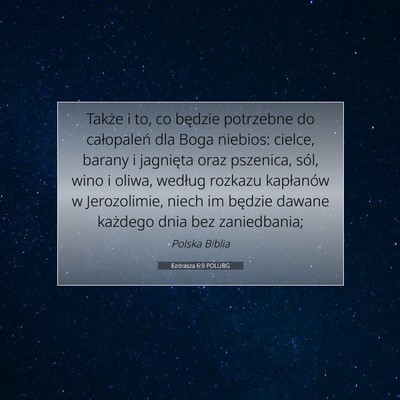 Ezdrasza 6:9 POLUBG Obraz Wersetu Biblijnego